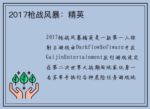 2017枪战风暴：精英